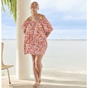 a.n.a Pink Floral Off-Shoulder Mini Dress